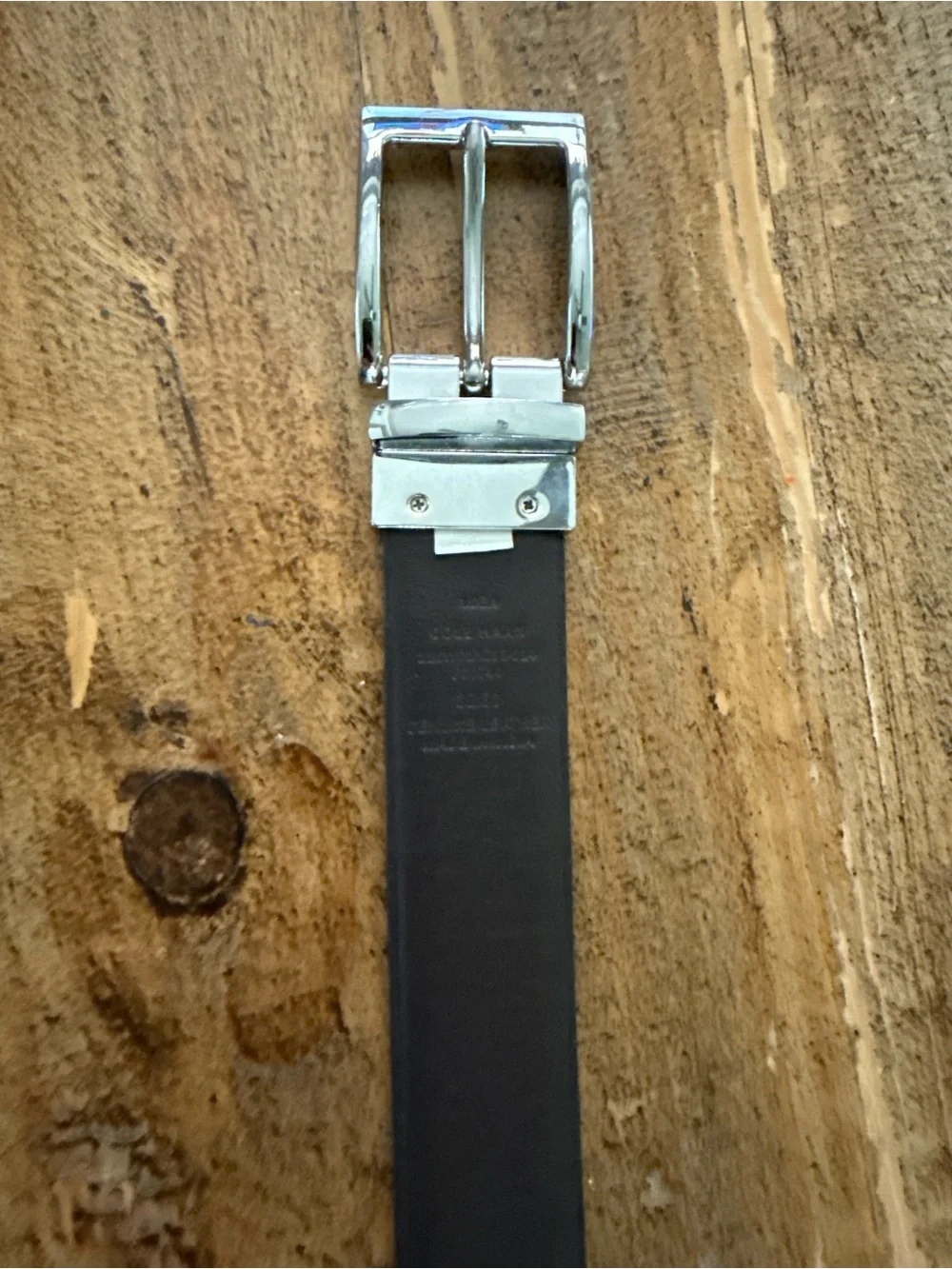 Cole Haan reversible dark brown & Black Leather Belt with Silver-Tone Buckle